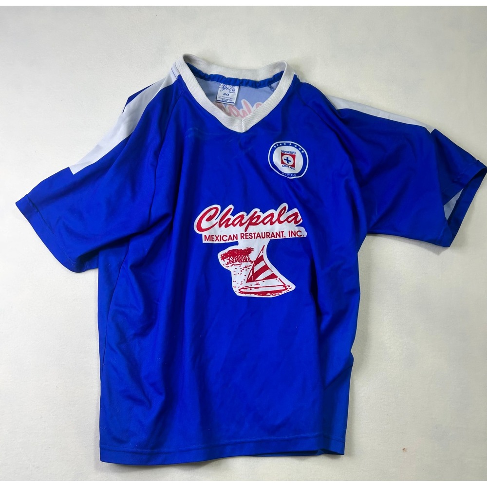 Vintage Cruz Azul Soccer Jersey Igile Sport Blue Chapala Mexico Futbol Size 40